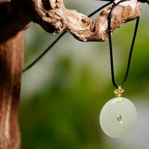 和田玉18K金吊咀